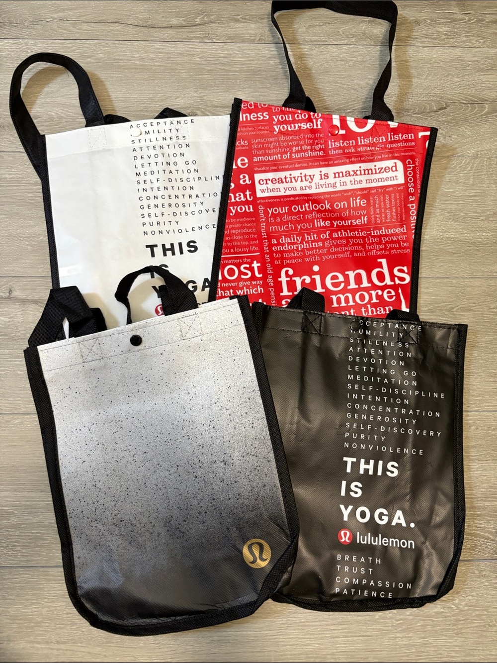 lululemon athletica Tote Bag Set in Black, White, Red, Gray
